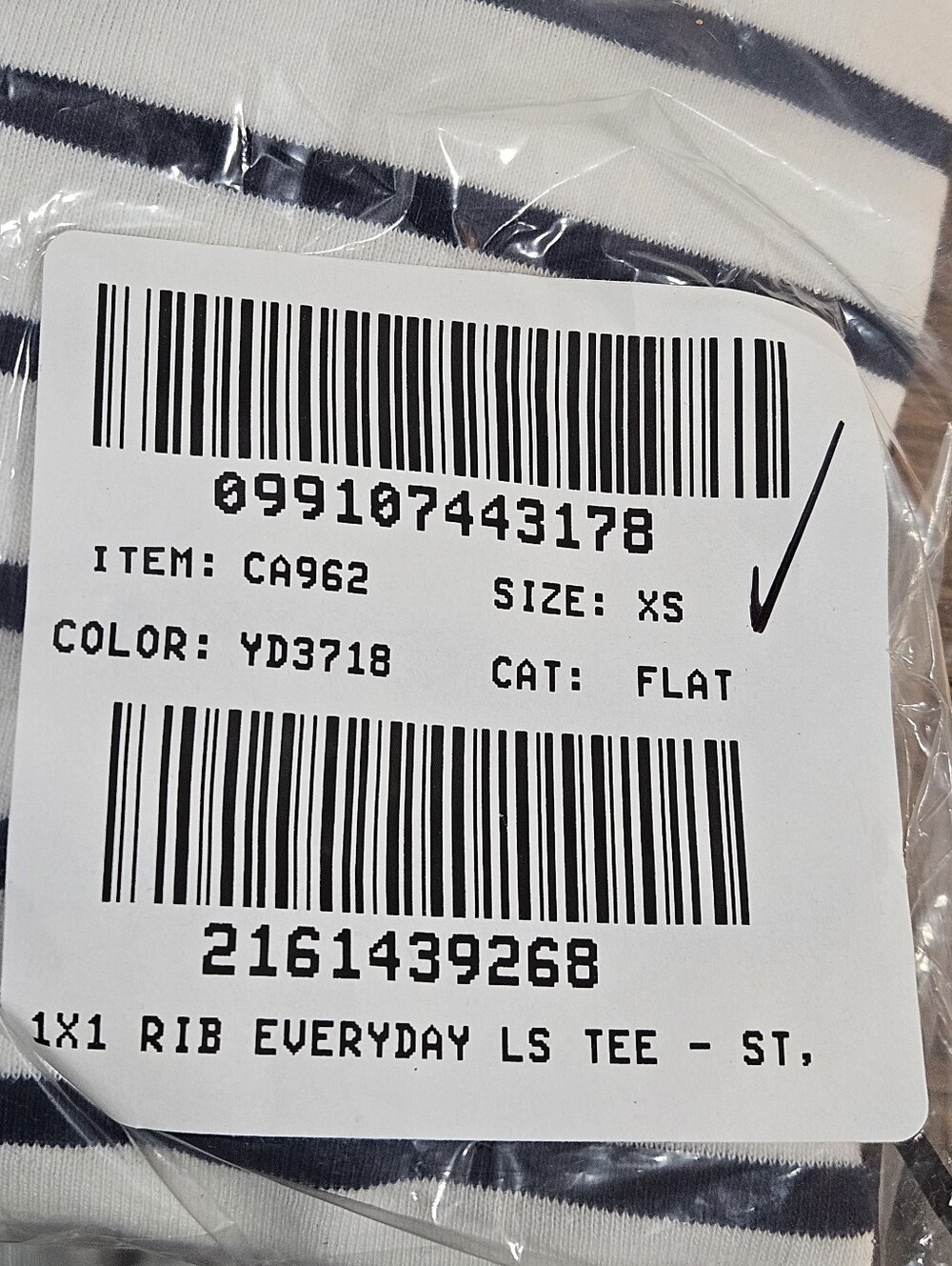 NWT J.Crew Factory Long-sleeve Striped Everyday Tee Size XS - Picture 4 of 5